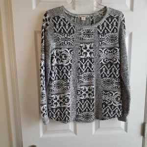 RUFFHEWN Black /White Lightweight Pullover Sweater